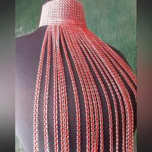 Chic Red and Silver Women's Necklace